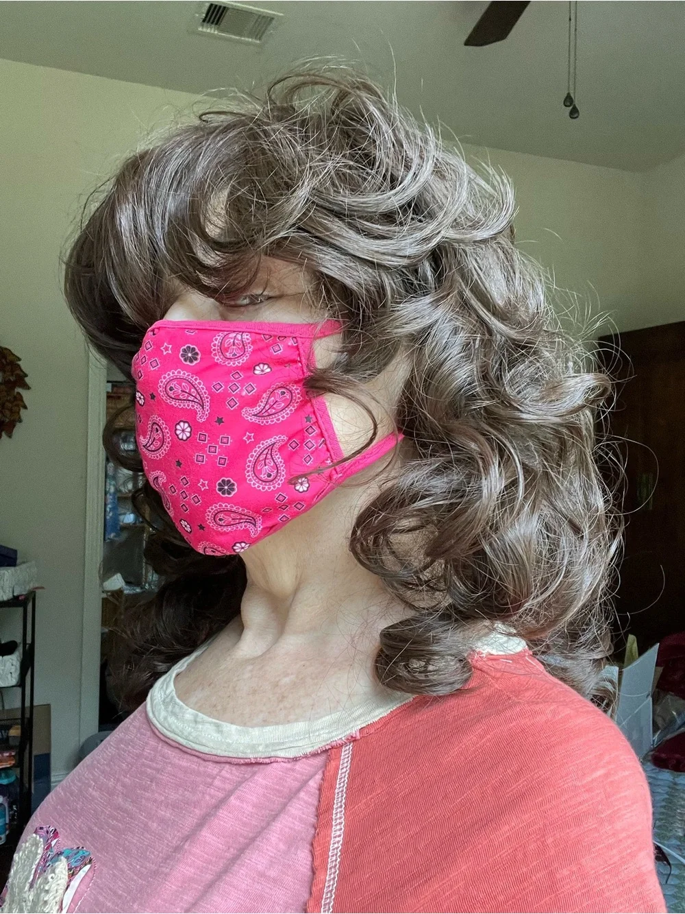 Jaymes Mansfield Beauty Brunette layered synthetic wig with bangs